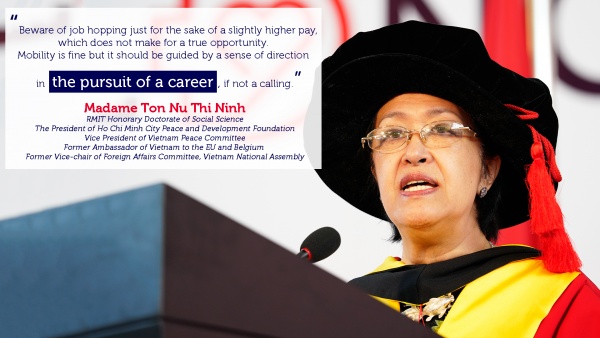 Madame Ton Nu Thi Ninh at RMIT Vietnam graduation 2015