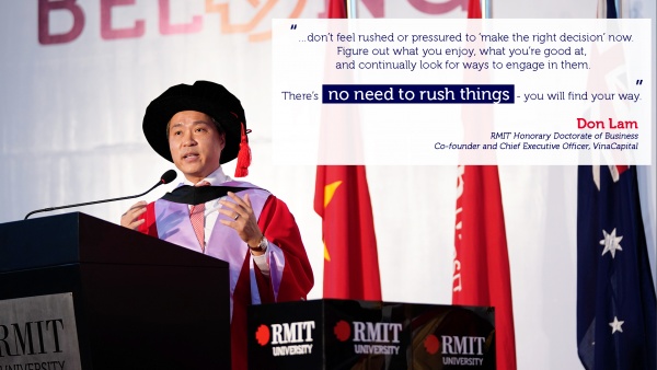 Mr Don Lam at RMIT Vietnam graduation 2017