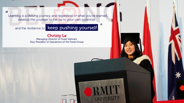 Ms Christy Le at RMIT Vietnam graduation 2017