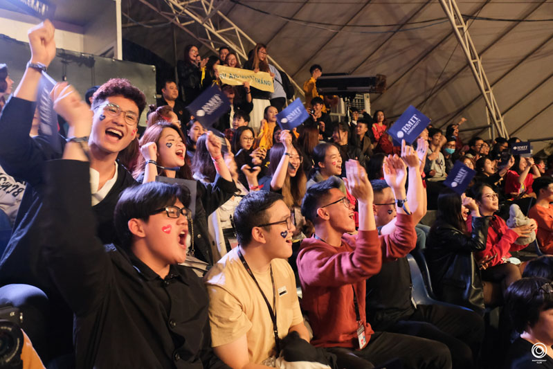 RMIT supporters cheered on the team at the studio taping.