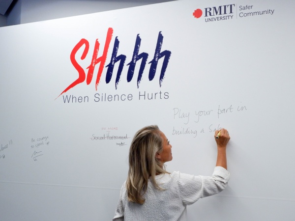 Senior Manager of RMIT Vietnam’s Student Advice – Wellbeing and Counselling Services Ela Partoredjo left her message of support for the campaign.