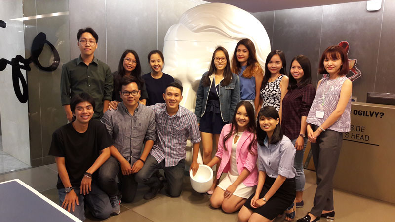 The 13 RMIT Vietnam students currently working at Ogilvy & Mather in Ho Chi Minh City.