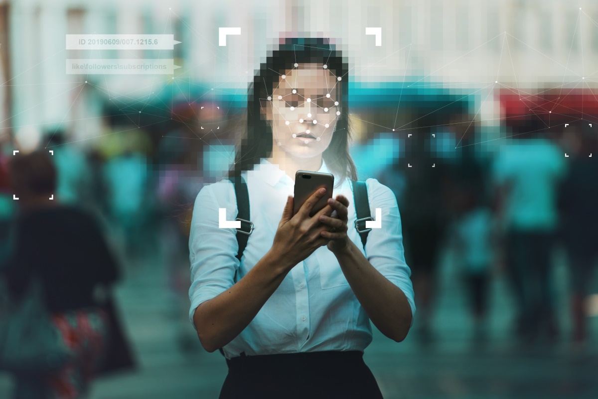 Person face detected by AI