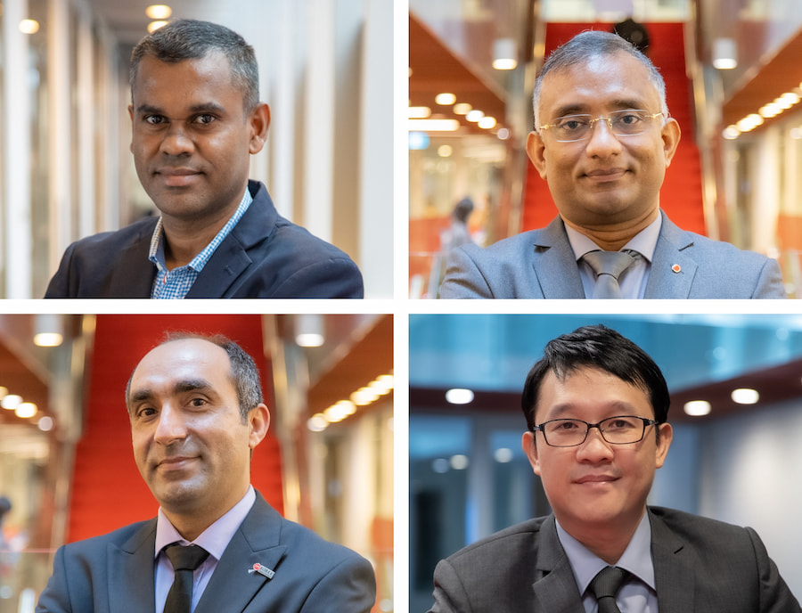 (Pictured left to right, top to bottom) Associate Professor Rajkishore Nayak, Dr Majo George, Dr Irfan Ulhaq, and Associate Professor Pham Cong Hiep.