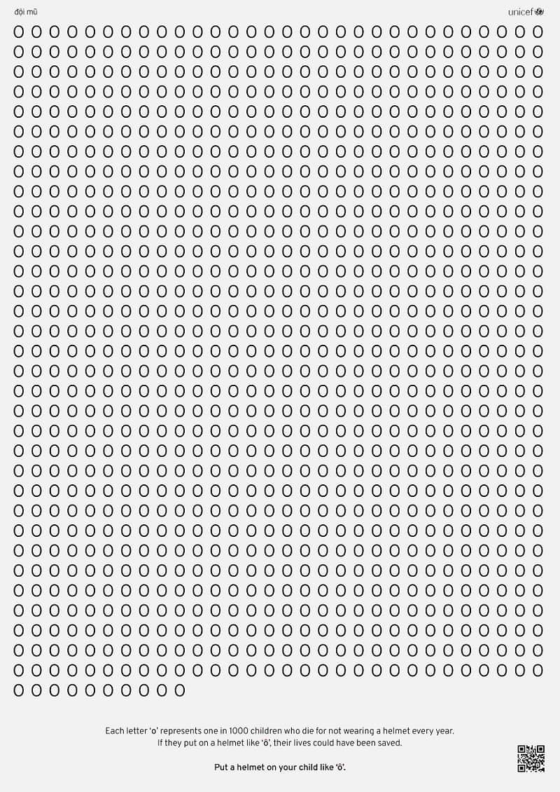 A poster showing 1000 o letters