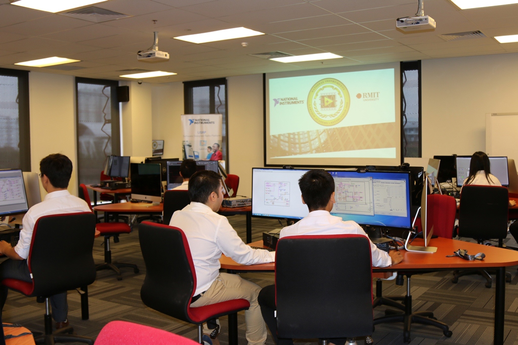 Engineering students at the University’s new Engineering Design and Automation Lab