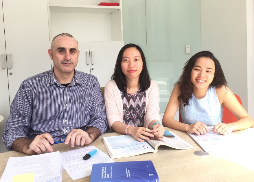 Dr McDonald (left) and Ms Truc (middle) worked at RMIT Vietnam’s Asia Graduate Centre. 