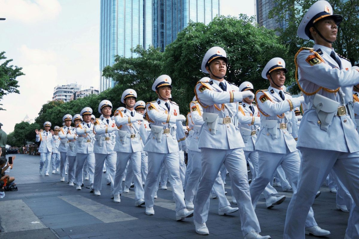 Soldiers marching