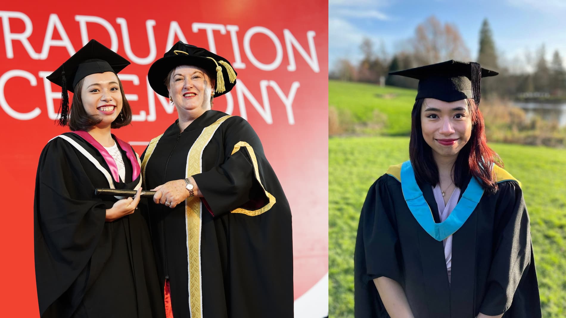 Thuy’s academic journey, from RMIT Vietnam (left) to University of Bath (right) 