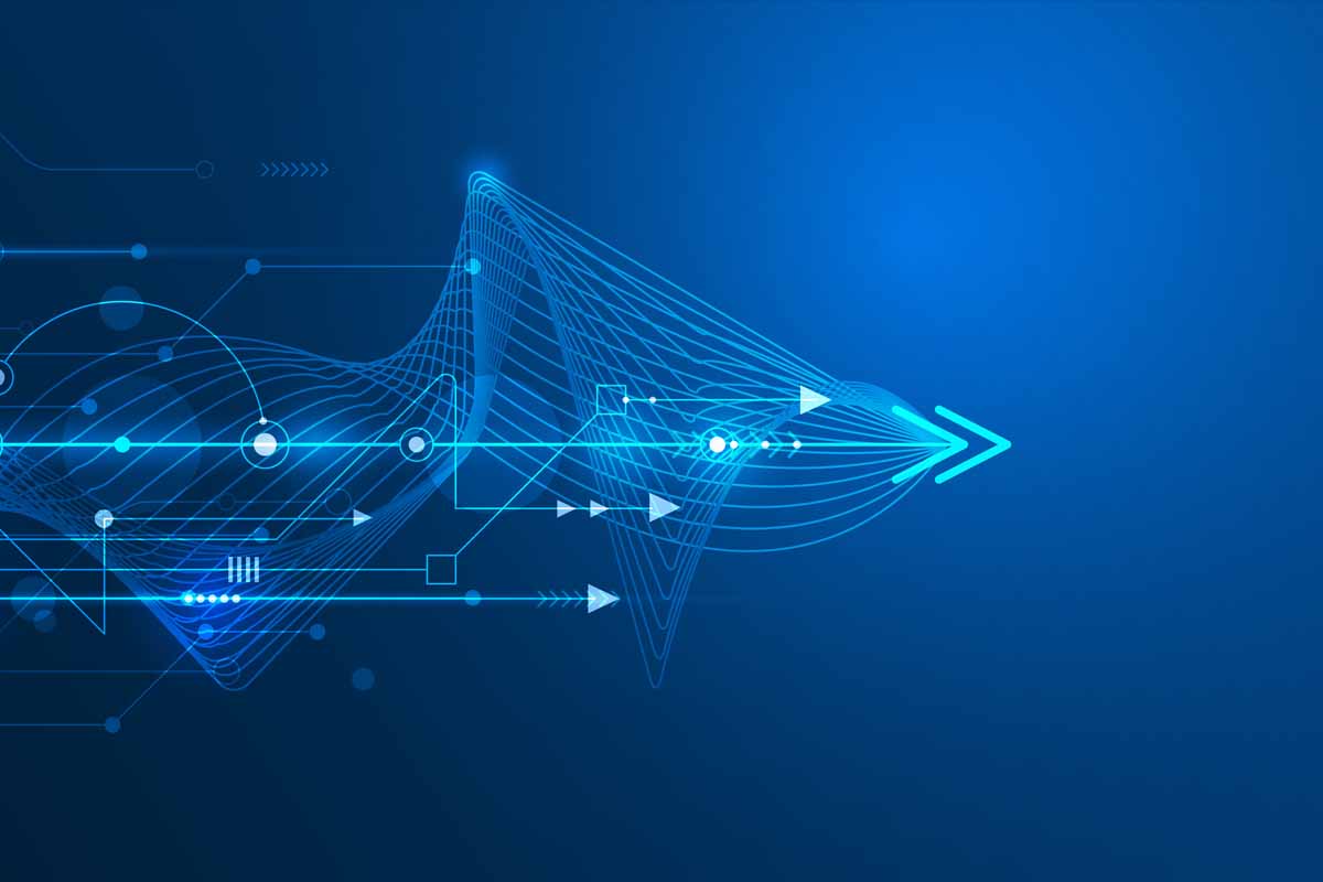 Abstract futuristic circuit board and mesh line, Illustration high computer and Communication technology on blue colour background