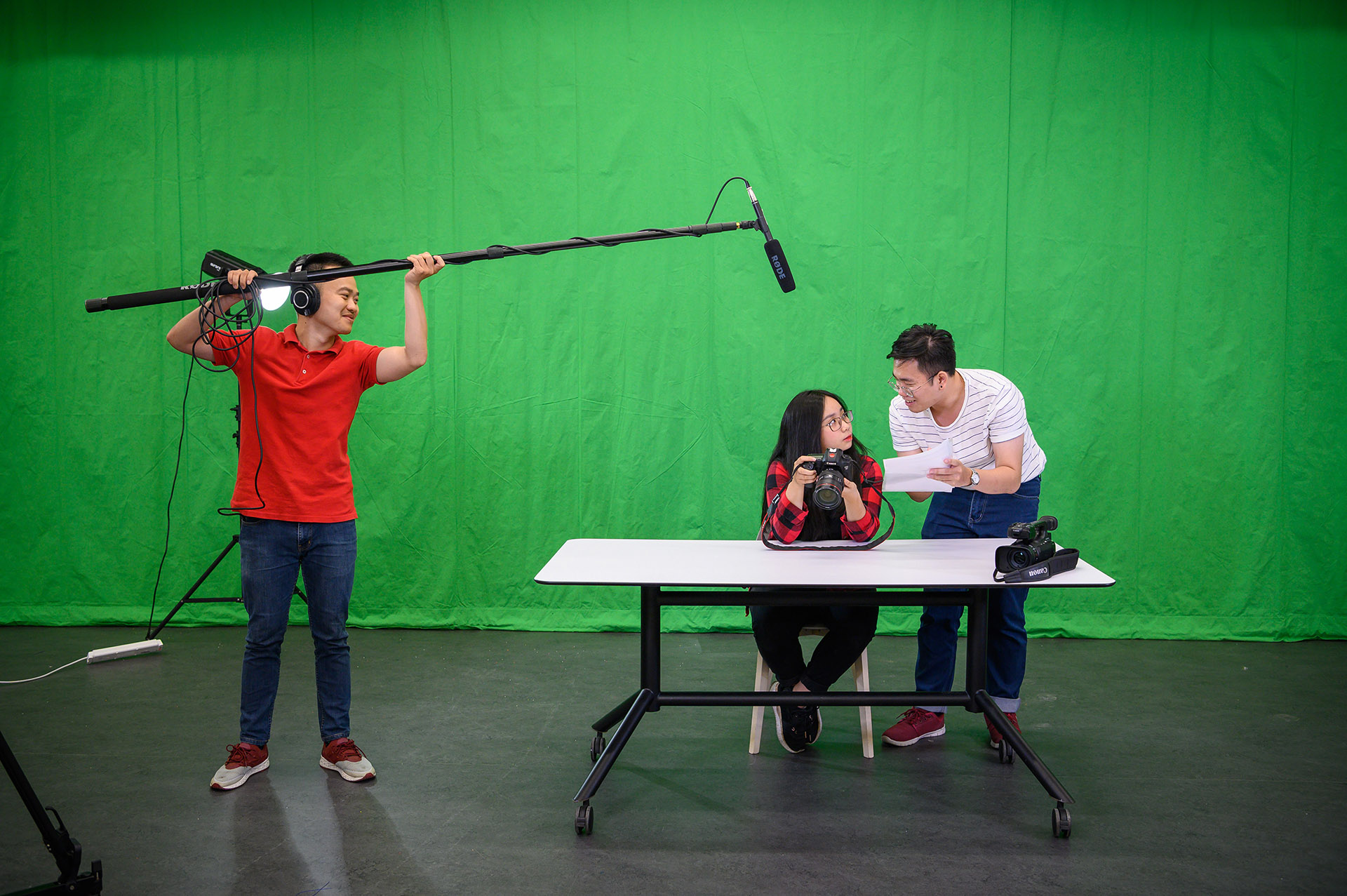 students-filming-scene