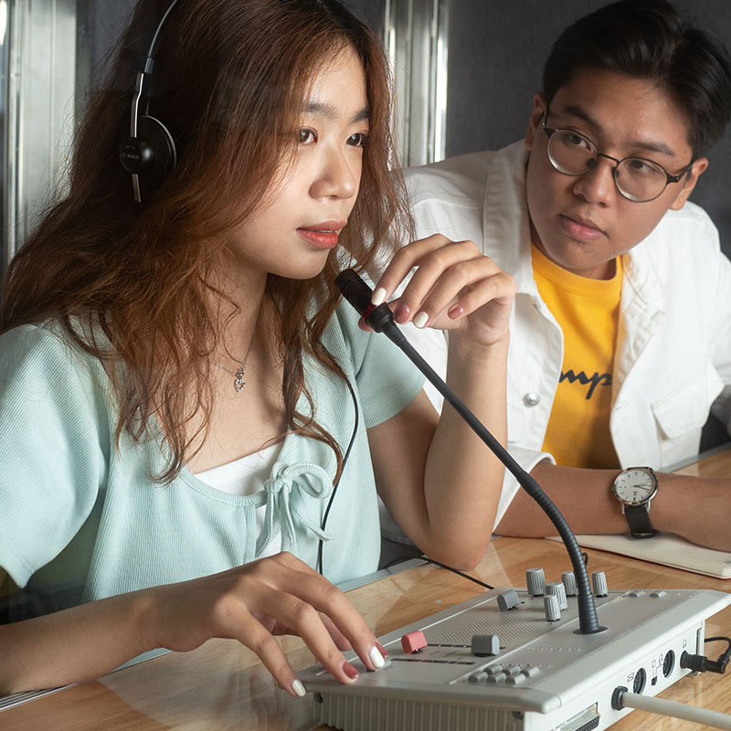 Live translation in a booth 