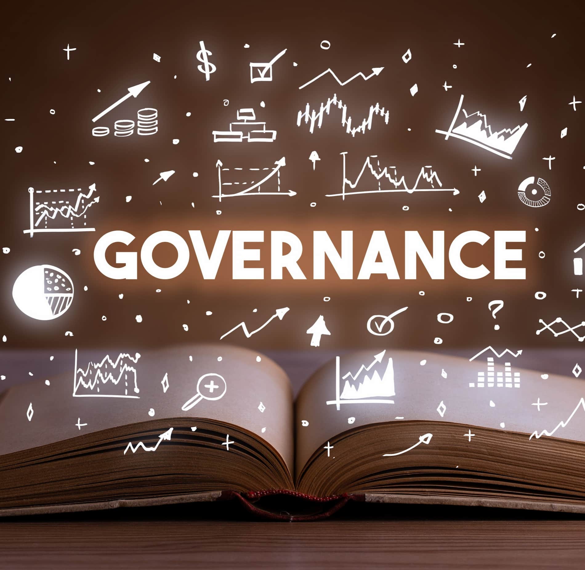 the word governance above an open book