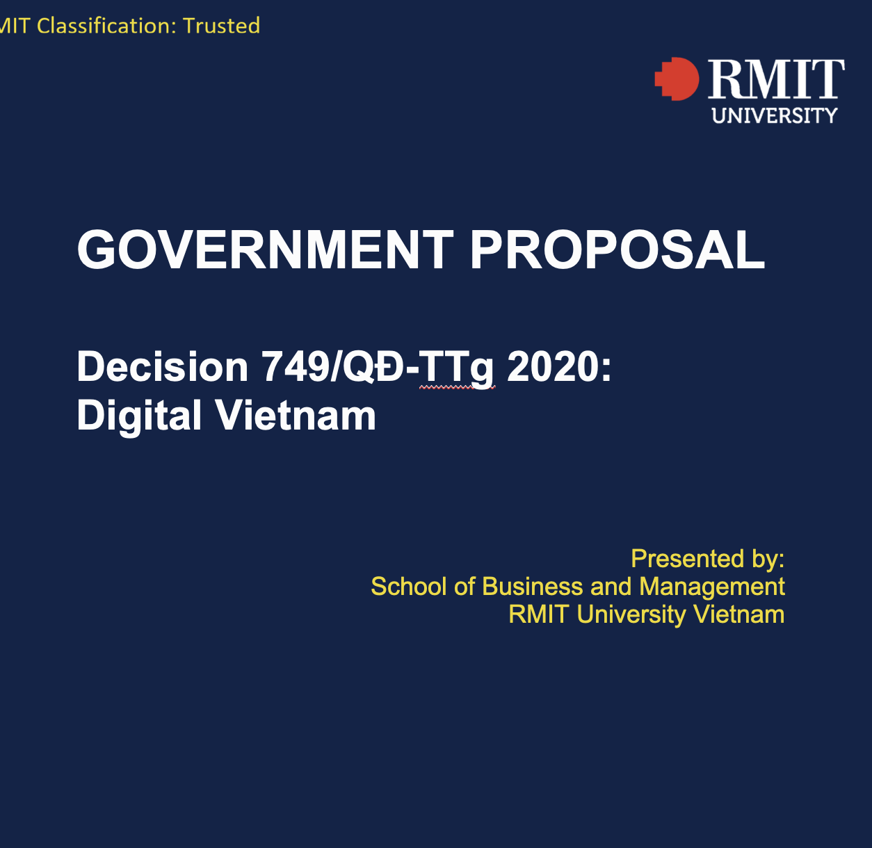 government proposal by rmit school of business and management