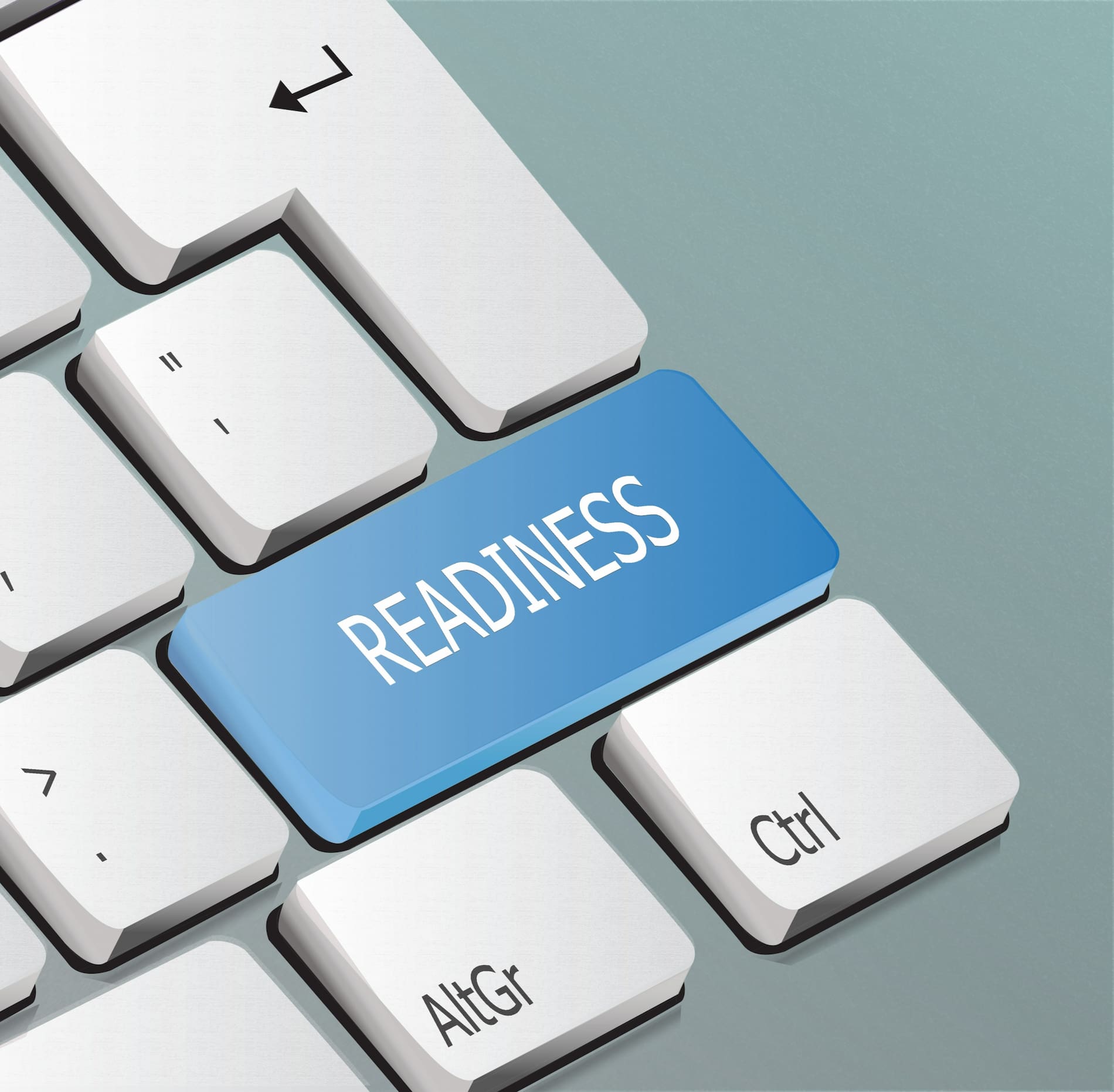 the word 'readiness' on a keyboard