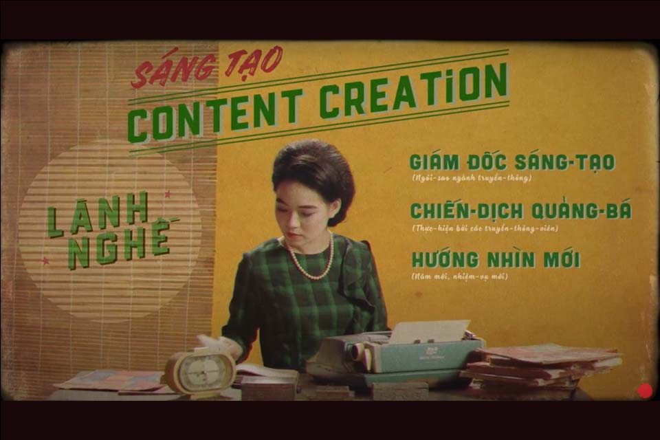 a female student writing with the line "content creation" 